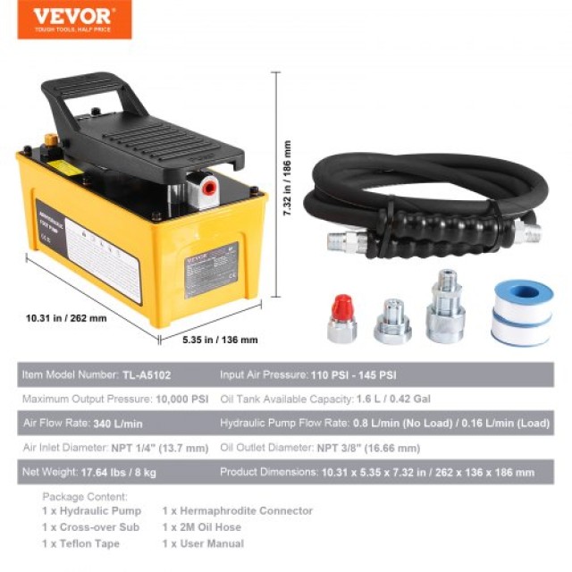 VEVOR  Αεροϋδραυλική Αντλία Ποδιού 10,000 PSI για Μηχανήματα Πλαισίων CGKQB18MJTHSFZYLPV0