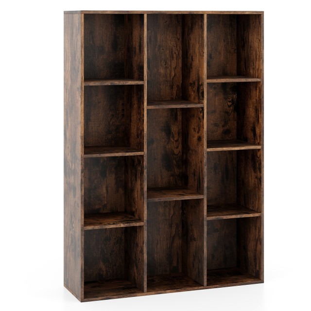 Costway Ράφι Βιβλίων με 11 Θέσεις, 74 x 24 x 106 cm, Καφέ CB10703CF