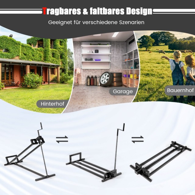 Costway Ρυθμιζόμενη Αναδιπλούμενη Ηλεκτρική Ανυψωτική Πλατφόρμα Μαύ...