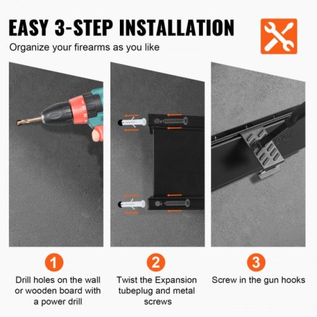 Ράφι Όπλων VEVOR, Κάθετη Βάση Τοίχου για 6 Όπλα  CLQJJS0000009N9BTV0