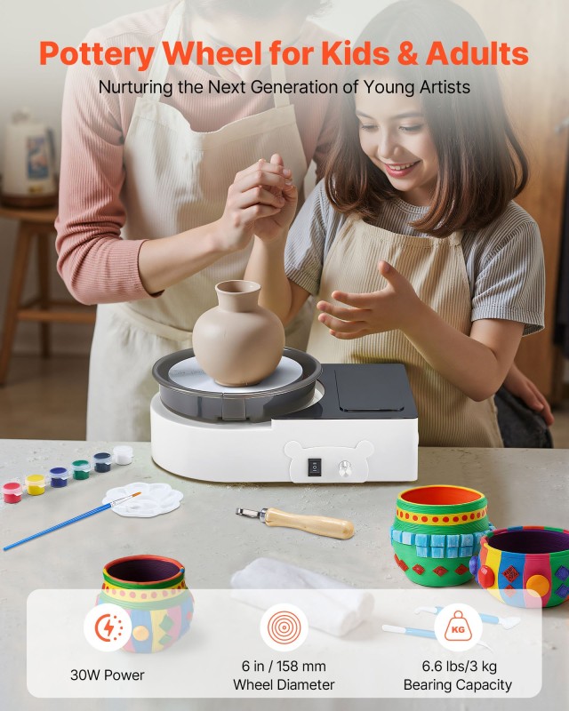 VEVOR Ηλεκτρικός Μίνι Τροχός Αγγειοπλαστικής 158mm για Παιδιά και Ε... VEVOR Ηλεκτρικός Μίνι Τροχός Αγγειοπλαστικής 158mm για Παιδιά και Ε...