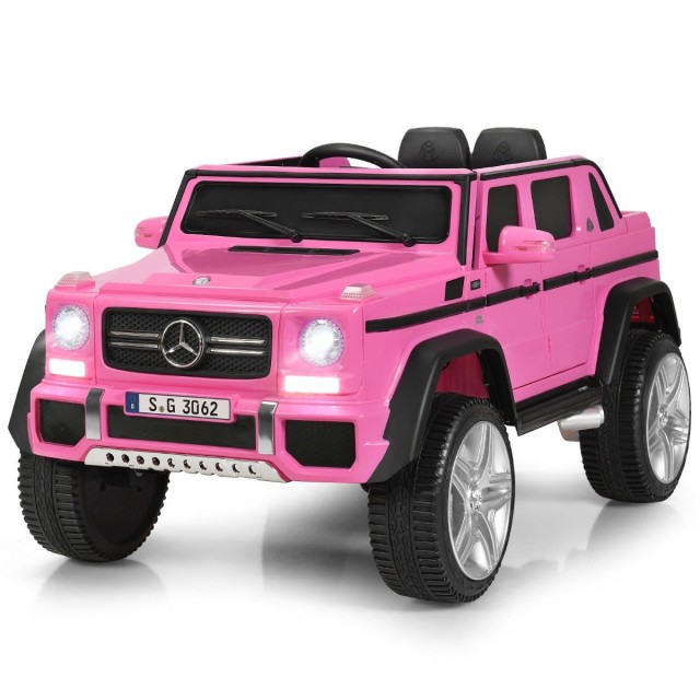 Costway  12V Αδειοδοτημένο Mercedes-Benz Maybach Μπαταριοκίνητο Jeep με Ανάρτηση Ροζ 110 x 70 x 55 εκ. TQ10259DE-PI