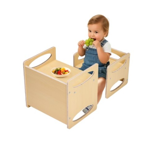 VEVOR Σετ Τραπεζιού και Καρέκλας Montessori για Παιδιά από Ξύλο ETDNZY1513216DOMUV0
