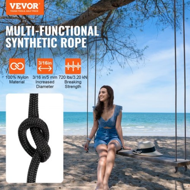 Σχοινί Αναρρίχησης Δέντρων VEVOR 3/16 x 1000 32 Κλώνων  HCCLSNL316INDUEVBV0