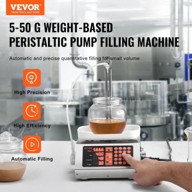 VEVOR Μηχανή Υγρής Πλήρωσης, 5-50g, Αυτόματη Πλήρωση Μπουκαλιών  WS...