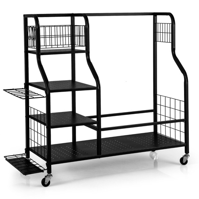 Costway  Οργανωτής Γκολφ 4 σε 1 με Γάντζους, Καλάθι και Ρόδες 110 x...