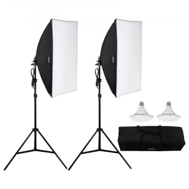 VEVOR  Σετ Φωτισμού Softbox 20x28 30W 5500K LED Ρυθμιζόμενη Βάση  SYRGZMTZ2028OMN8TV2