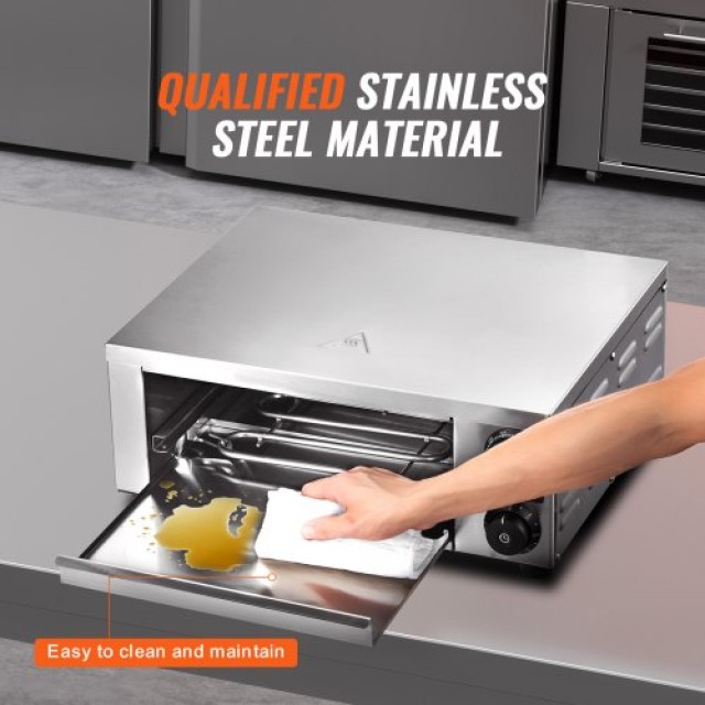 Ηλεκτρικός Φούρνος Πίτσας VEVOR 12 1500W με Ρυθμιζόμενη Θερμοκρασία & Χρονοδιακόπτη  CLMDRPSLDCSXBI3U5V2