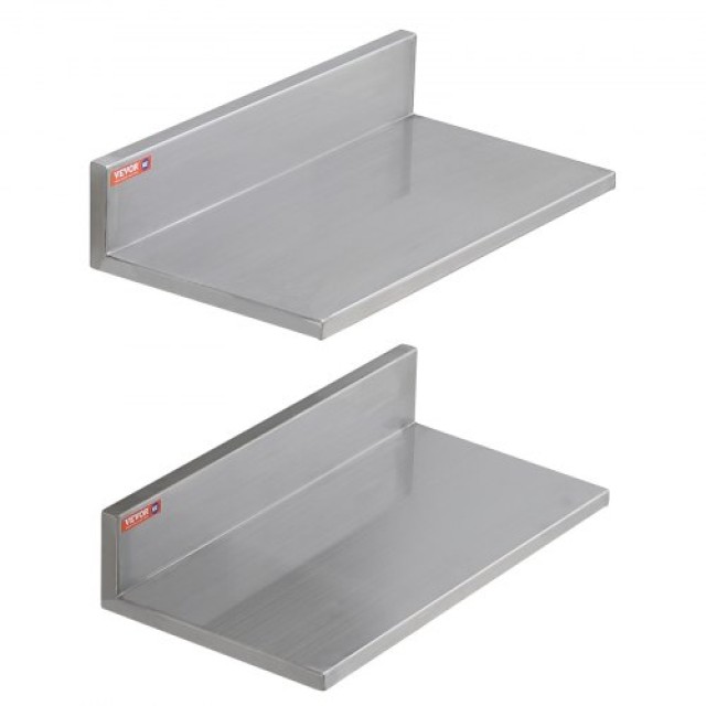 VEVOR  Ράφι Ανοξείδωτο 8.6 x 16 με Πλάτη, 44 lbs, Επιτοίχιο για Επαγγελματική Χρήση BGSCTTLL86162MWQSV0