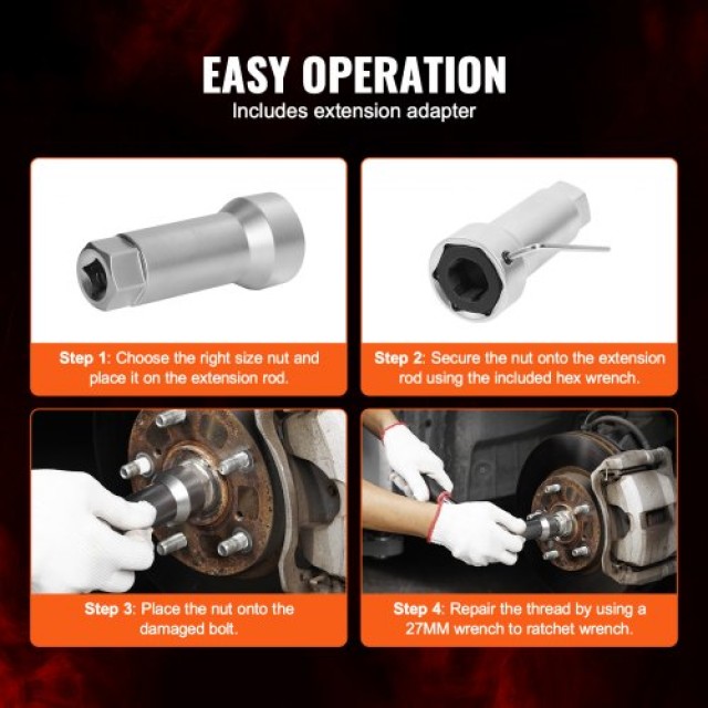 VEVOR  Σετ 10τμχ Επαναφοράς Σπειρώματος Άξονα M20 M22 M24 UNF 13/16...