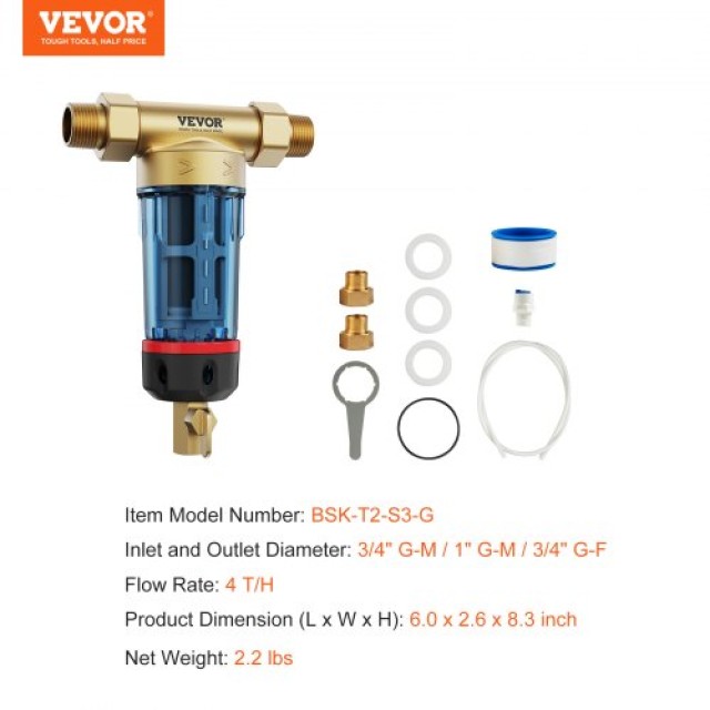 VEVOR  Φίλτρο Καθίζησης 40 Μικρών για Πηγάδι, 3/4 & 1 Σύνδεση, Υψηλ...