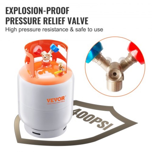 VEVOR  Δεξαμενή Ανάκτησης Ψυκτικού 30lb 400 PSI Y Βαλβίδα LMHSGWFDK...