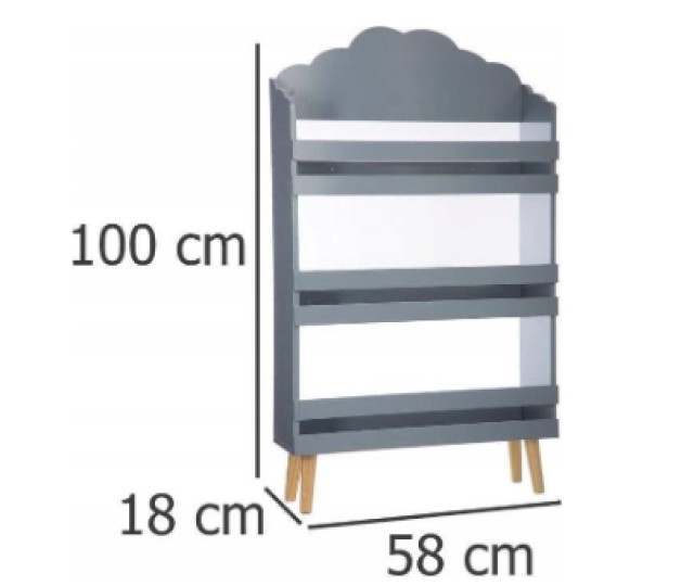 Atmosphera  Γκρι Ράφι Αποθήκευσης - 3 Επίπεδα 58 x 18 x 100 εκ.  127154B