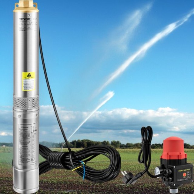 Υποβρύχια Αντλία VEVOR 750W, 230V, 105L/λεπτό, 62μ, 20μ Καλώδιο, Αυτόματος Διακόπτης, Ανοξείδωτη, IP68  SJQSBZDKGOC75G0EQV2