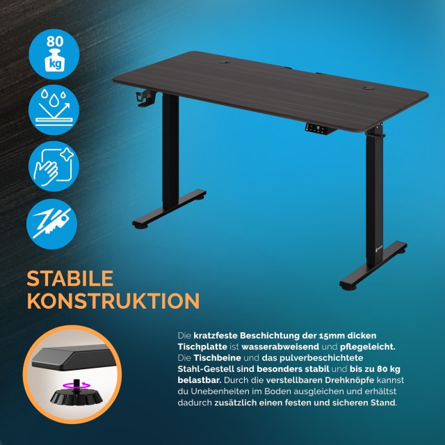 Ρυθμιζόμενο Γραφείο με Οθόνη LCD 140x60x73-118cm Σκούρο Καφέ 109360...