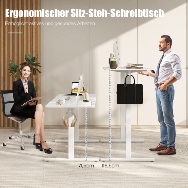 Costway  Ηλεκτρικό γραφείο με 3 μνήμες ύψους, ρυθμιζόμενο καθιστού-...