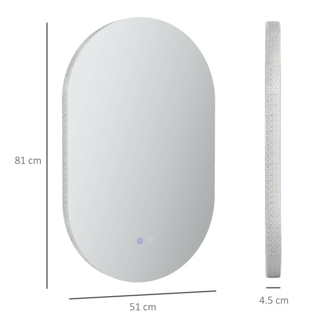 Kleankin Καθρέφτης Μπάνιου LED 81x51x4.5 εκ. 834-589V00CR