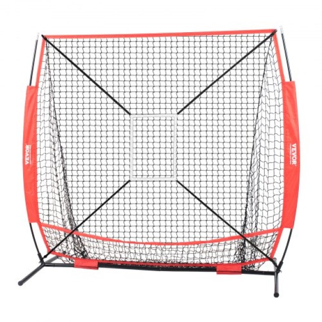 VEVOR Δίχτυ Προπόνησης Μπέιζμπολ/Σόφτμπολ 5x5 ft με Φορητό Σκελετό ...