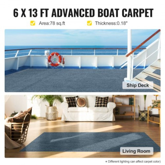 VEVOR Θαλάσσιο Χαλί 6x13ft Αντιολισθητικό Γκρι για Σκάφη & Εξωτερικούς Χώρους  JZXWDTHS1.8X4M001V0