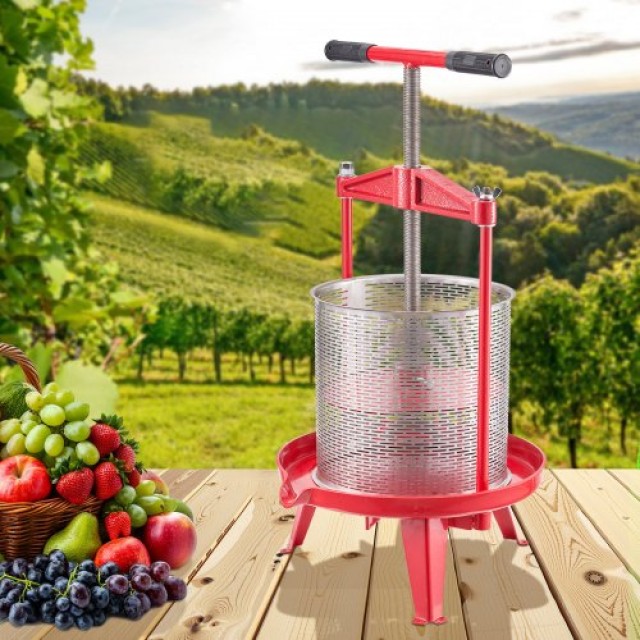 VEVOR Πιεστήριο Καρπών 14L Ανοξείδωτο Ατσάλι για Παρασκευή Κρασιού GJYZJLSBXG142GNCWV0