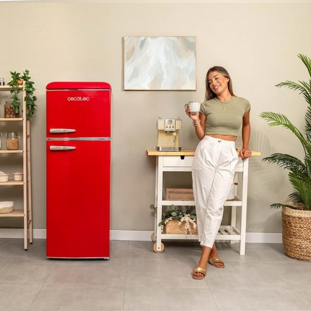 Ρετρό Ψυγείο 215 Lt Bolero CoolMarket 2D 148,5 x 55 x 58,5cm Χρώματος Κόκκινο CECOTEC CEC-02751