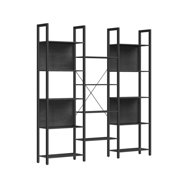 Βιβλιοθήκη VASAGLE με 14 ράφια, Ebony/Ink Black 