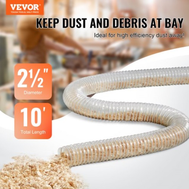 Εύκαμπτος Σωλήνας Συλλογής Σκόνης VEVOR 2.5 x 10 PVC  MGJCRG10FT25MIG92V0
