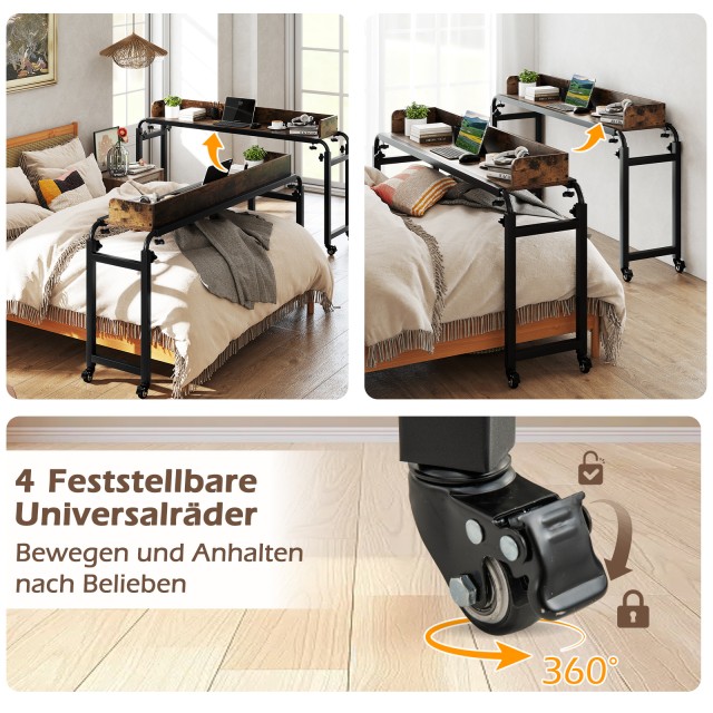 Costway Πολυλειτουργικό Κλινικό Τραπέζι με Ρόδες και Ρυθμιζόμενο Ύψ...