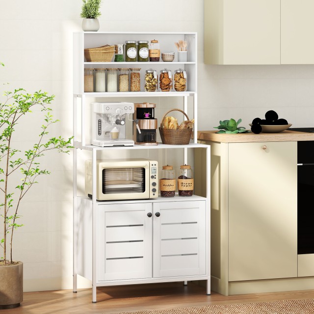 HOMCOM Κινητή Ντουλάπα με Ράφια και Φορτιστές, 80x42x171 εκ., Λευκό 801-378V91WT