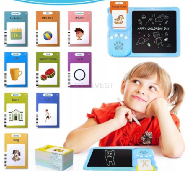 Εκπαιδευτικό Tablet & Αναγνώστης Καρτών 2 σε 1 – Μάθηση Αγγλικών & Δημιουργική Ζωγραφική Μπλε 5908222241742 SPM