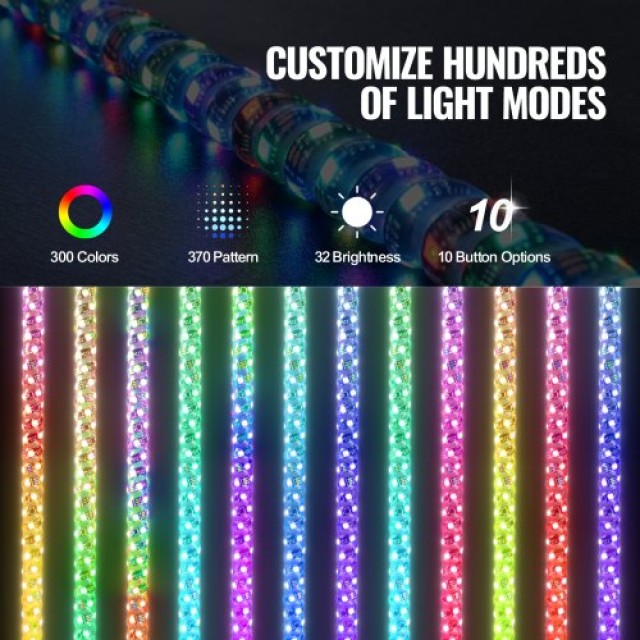 VEVOR LED Σπιράλ Φως 1.2M RGB με Τηλεχειριστήριο για ATV/UTV  CRKJPPTDZ4YC96I0BV9