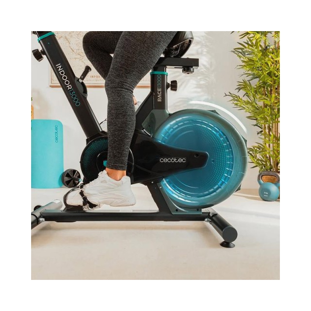 Ποδήλατο Spinning με Τροχό Αδράνειας 13 Kg, Οθόνη LCD, Παλμογράφο και Ρυθμιζόμενο Σέλα DrumFit Indoor 13000 Race CEC-07241 Cecotec