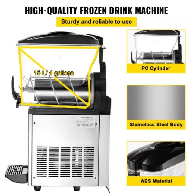 Επαγγελματική Μηχανή Γρανίτας VEVOR, 15L, 500W, 220V, Ανοξείδωτη  SY15L500W220V1Y5WV2
