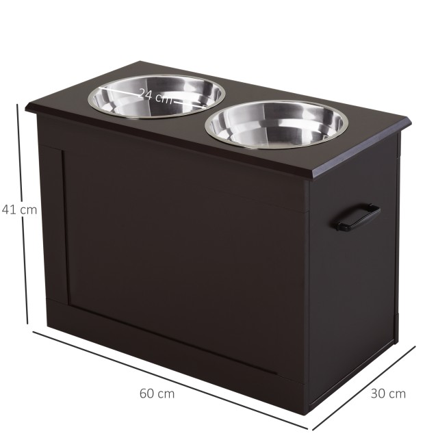 PawHut Raised Dog Bowl Hold with 2 Bowls Φ24cm από ανοξείδωτο ατσάλι D08-021CF