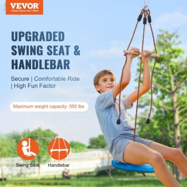 Σετ Zipline VEVOR για Παιδιά και Ενήλικες, 52 ft, έως 500 lb, με Ζώνη Ασφαλείας, Κάθισμα και Χειρολαβή  SSHSTJ52YCNLKBC04V0