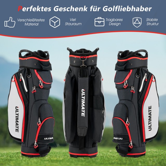 Costway Ελαφριά Τσάντα Γκολφ με 14 Θέσεις - Μαύρη SP37828DK