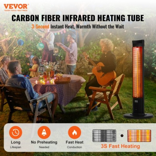 VEVOR Θερμαντικό Υπέρυθρων 2000W με Τηλεχειριστήριο  HWXJRQ2KWTXTOR7SGV2