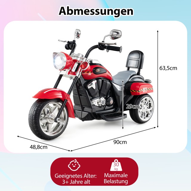 Costway 6V Παιδική Ηλεκτρική Μοτοσικλέτα με Ρυθμιζόμενους Προβολείς...