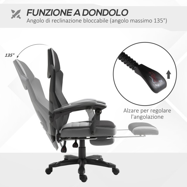 HOMCOM Εργονομική Καρέκλα Γραφείου Vinsetto, Ρυθμιζόμενη Ύψος, Ανακ...