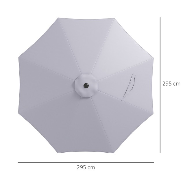 Outsunny Κάλυμμα για Ομπρέλα Ø295 cm από Πολυεστέρα Γκρι Ανθεκτικό ...