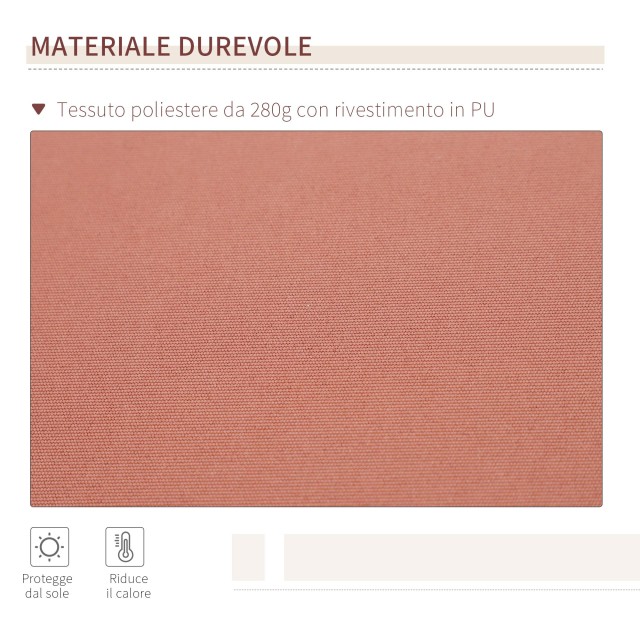 Outsunny Outsunny Outdoor Sun Shade Roller Blind Metal and Aluminium, 395x245cm, Rust Red 840-151CF