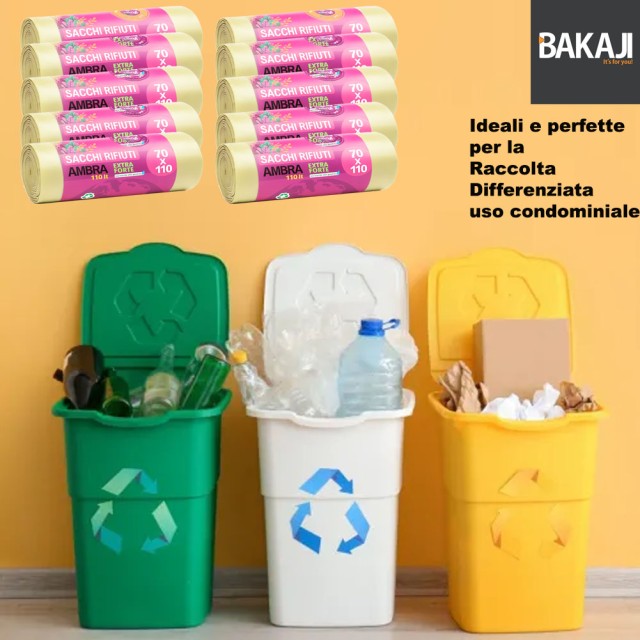 BAKAJI 70 x Μεγάλες Σακούλες Απορριμμάτων Πορτοκαλί Διαφανείς και Α... BAKAJI 70 x Μεγάλες Σακούλες Απορριμμάτων Πορτοκαλί Διαφανείς και Α...