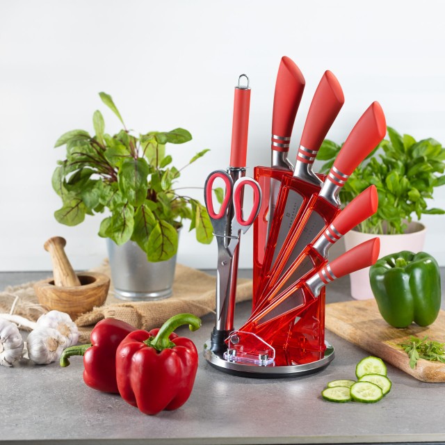 Edenberg Σετ 8τμχ μαχαίρια από Ανοξείδωτο Ατσάλι με Περιστρεφόμενη ...