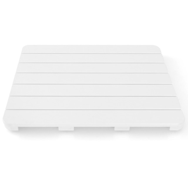 Costway 55 x 34 cm χαλάκι τουαλέτας από Hips ξύλινο σχέδιο χαλάκι μπάνιου ανθεκτικό έως 150kg χαλάκι μπάνιου λευκό ανθεκτικό στη διάβρωση, χωρίς σκουριά, ανθεκτικό BA8032WH