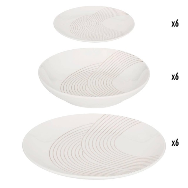 Secret de Gourmet Σερβίτσιο Sky Lounge,  18 Τεμαχίων Πορσελάνης, Λε...