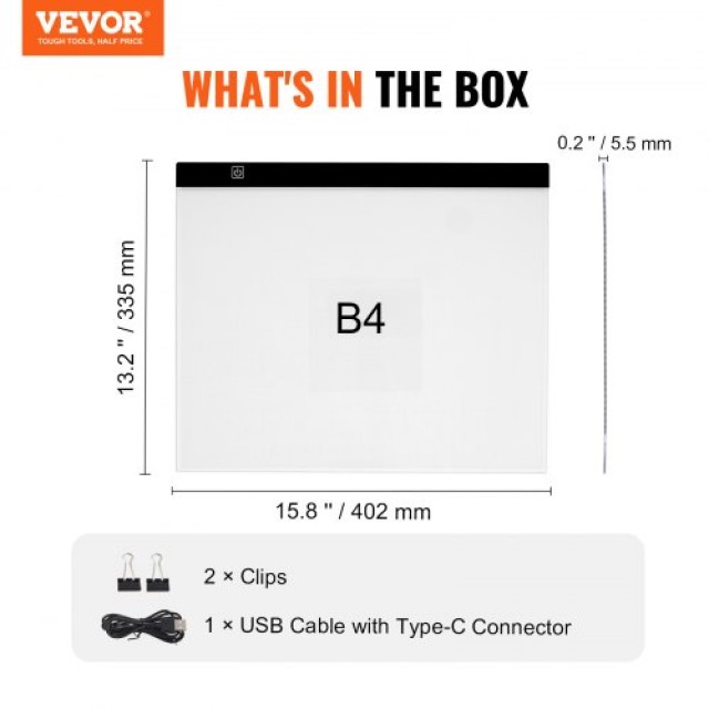 VEVOR Πίνακας Φωτισμού LED B4 με Τροφοδοσία USB για Ιχνηλάτηση και Ζωγραφική με Διαμάντια DXB4FCDS0000XG0S4V9