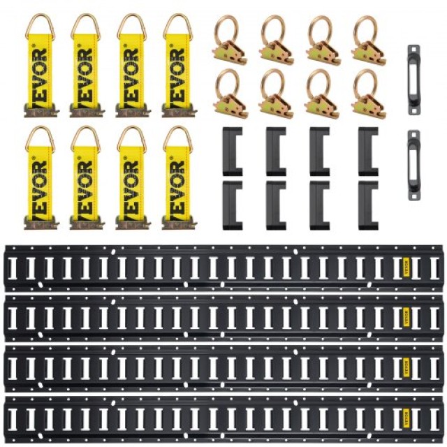 Σετ Δεσίματος VEVOR E Track, 30 Τεμ, 5FT Ράγες & Αξεσουάρ Ασφάλισης για Φορτία, Μοτοσυκλέτες & Ποδήλατα  HSPSE5FT28PCSYVR0V0