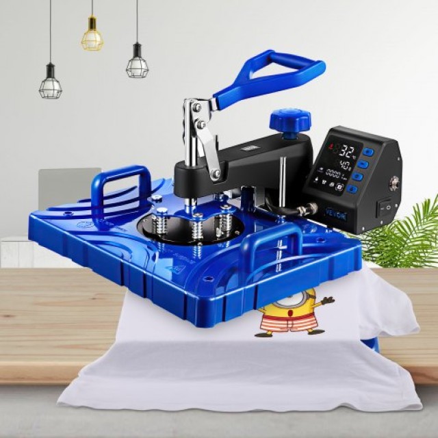 VEVOR Πρέσα Θερμότητας 12x15 1000W 6 σε 1 Μηχανή Μεταφοράς Σχέδιων για T-Shirt, Παπούτσια, Καπέλα, Κούπες  DGNTHJP8100-04HLOV2