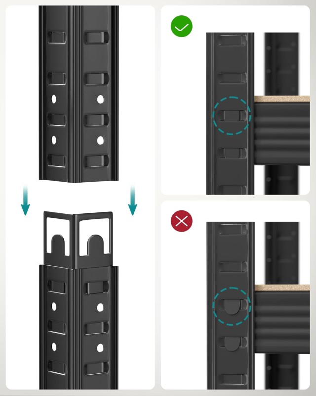 SONGMICS Σετ 2 Μεταλλικών Ραφιών Γκαράζ 90x40x180cm με Ρυθμιζόμενα Ράφια και Αντιολισθητικά Κιτ GLR042B01