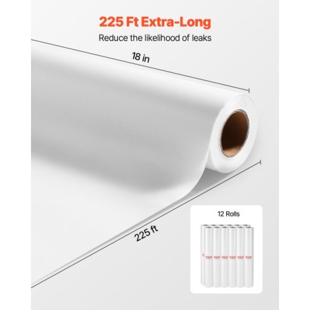 VEVOR Ιατρικό Χαρτί Εξέτασης 18 x 225ft Λείος Ρόλος Κάλυψης JCZZGHZ...